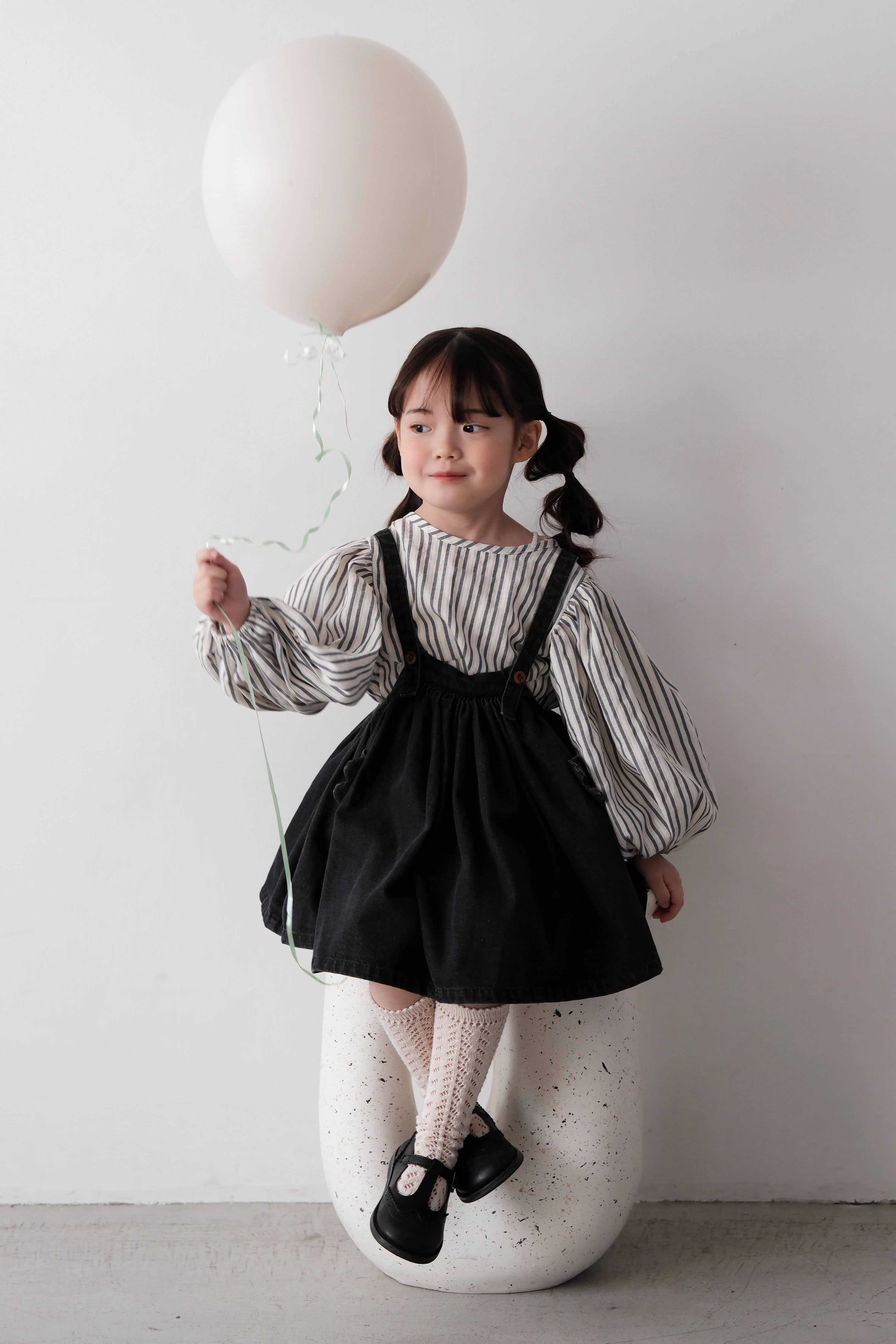 Mes Kids Des Fleurs Overall Dress, Black Muted Tones Perfect Mood