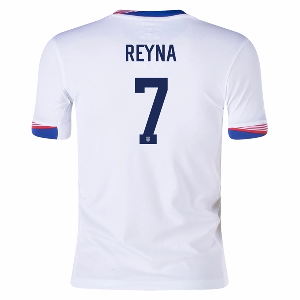 Non Chafing Seam Placement Quick Cool Material Nike Youth United States Giovanni Reyna Home Jersey 24/25 (White)