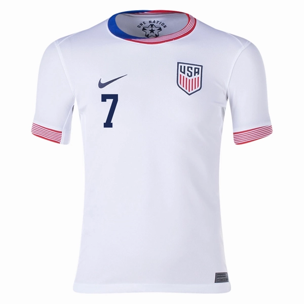 Temperature Regulating Material Nike Youth United States Giovanni Reyna Home Jersey 24/25 (White)