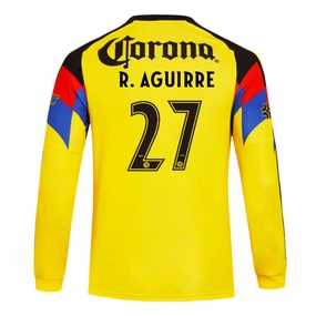 All Purpose Athletic Build Fade Resistant Finish adidas R. Aguirre Club Am??rica 25/26 Long Sleeve Home Jersey (Yellow)