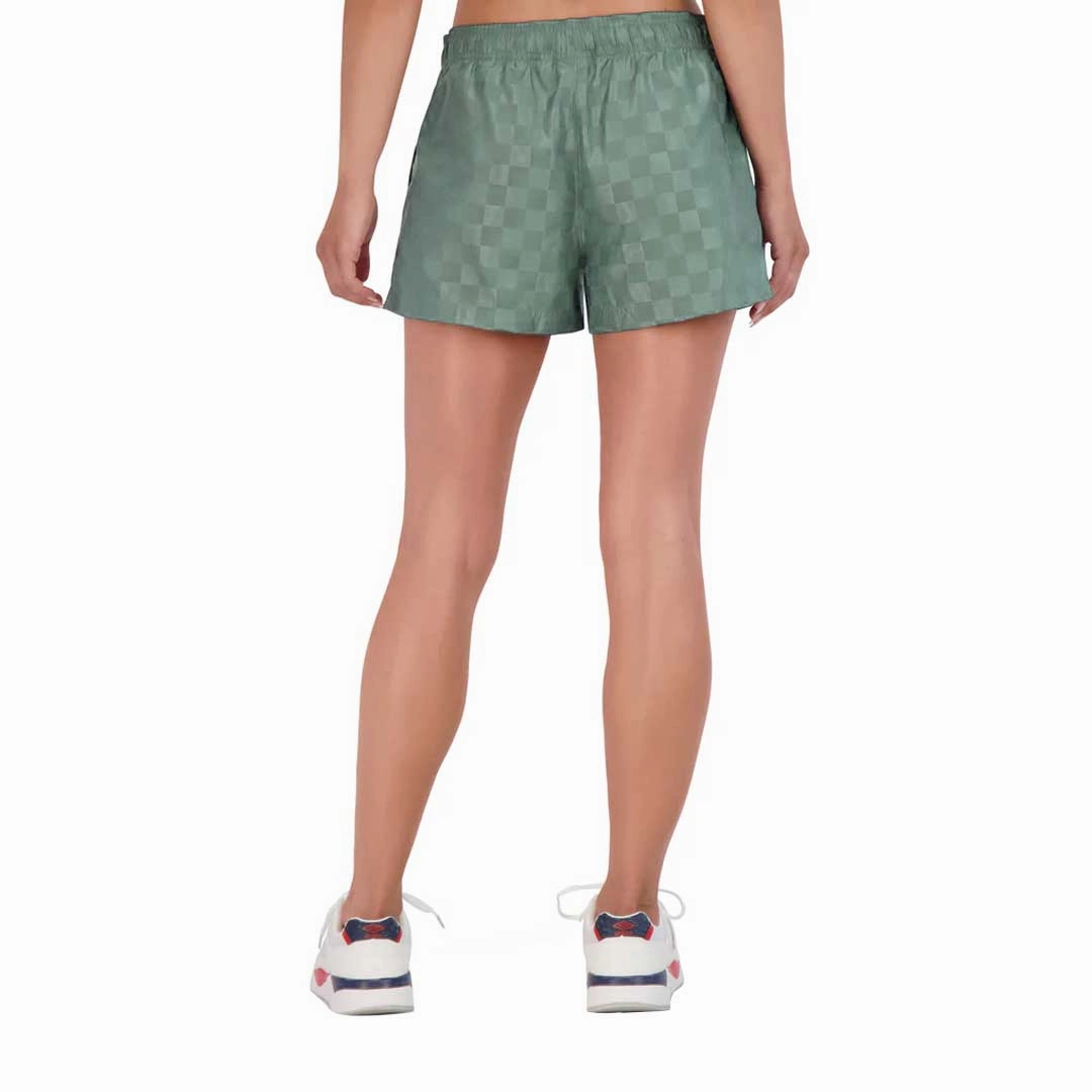 Umbro - Women's 3" Checkerboard Shorts (HUUL1UBF5 UZ4) Ventilated Mesh Panel Fitness Mode