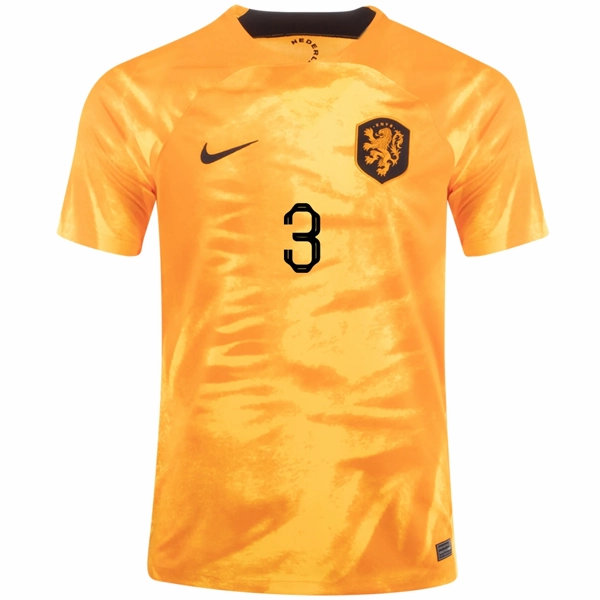 Ultra lightweight Comfort Driven Nike Netherlands De Ligt Home Jersey 22/23 (Laser Orange/Black)