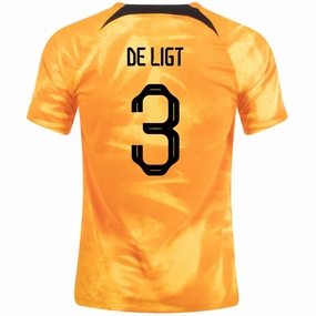 Nike Netherlands De Ligt Home Jersey 22/23 (Laser Orange/Black) Comfortable Gear