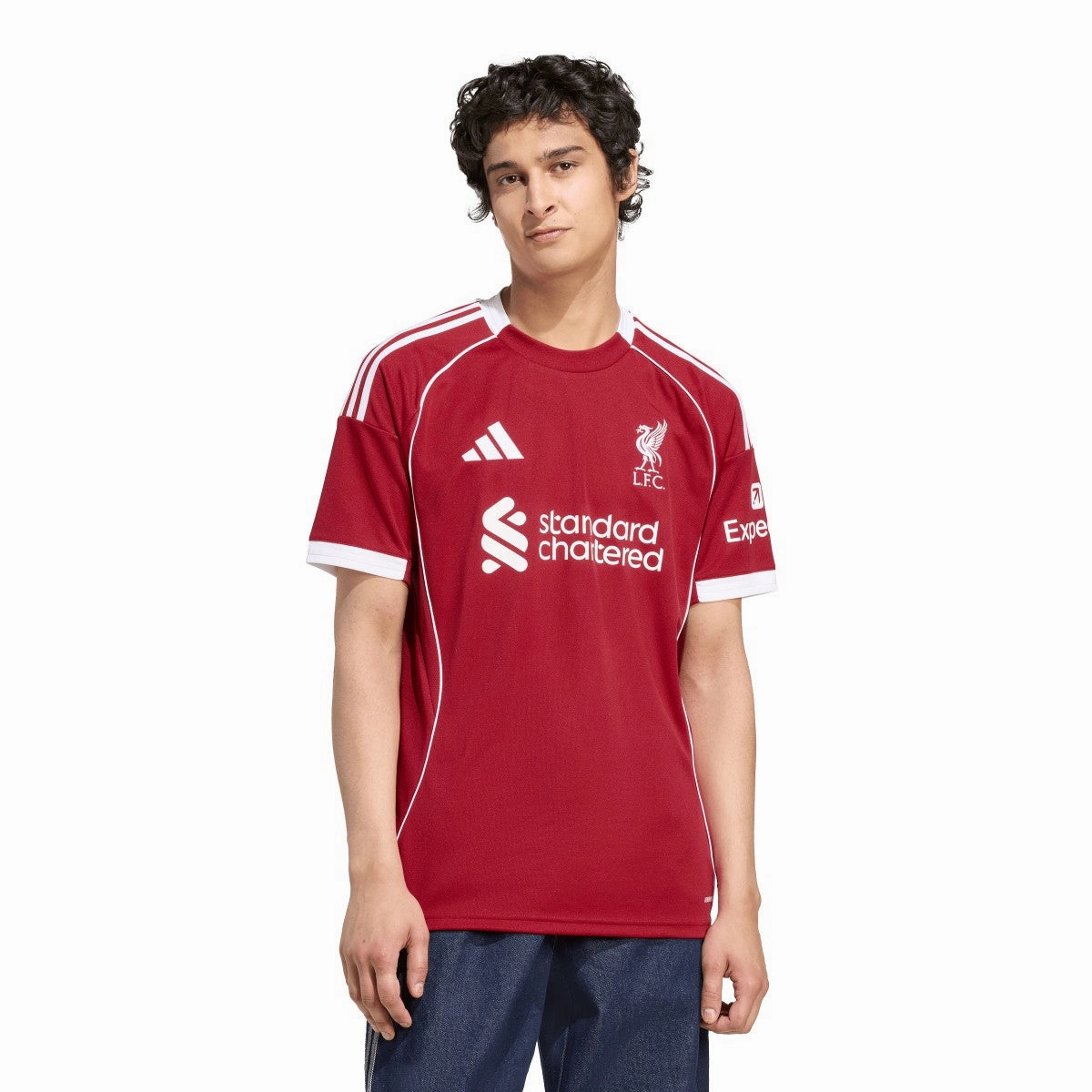 Durable Double Needle Hem Seamless Wear Men's Liverpool FC 2025/26 Home Soccer Jersey