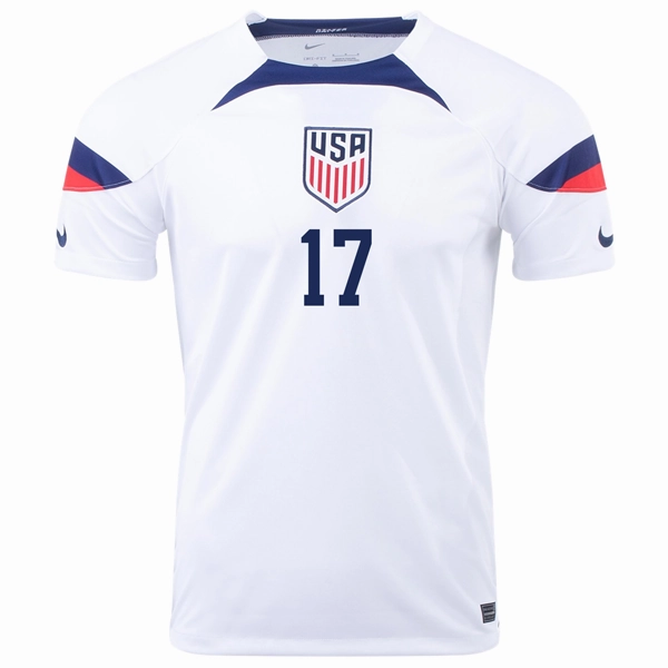 Nike United States Jordan Pefok Home Jersey 22/23 (White/Loyal Blue) Flex Fit Construction Flexible Shoulder Gusset