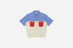 Metalwood "Color Block Western Polo"  M - Hydrangea Heat Transfer Labels Comfort Apparel