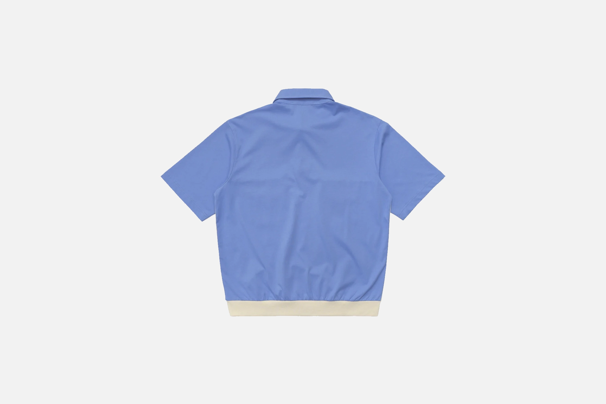Smooth Flatlock Stitching Metalwood "Color Block Western Polo"  M - Hydrangea