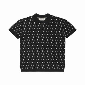 Active Motion Metalwood Studio "Crossline Knit Polo" M - Black