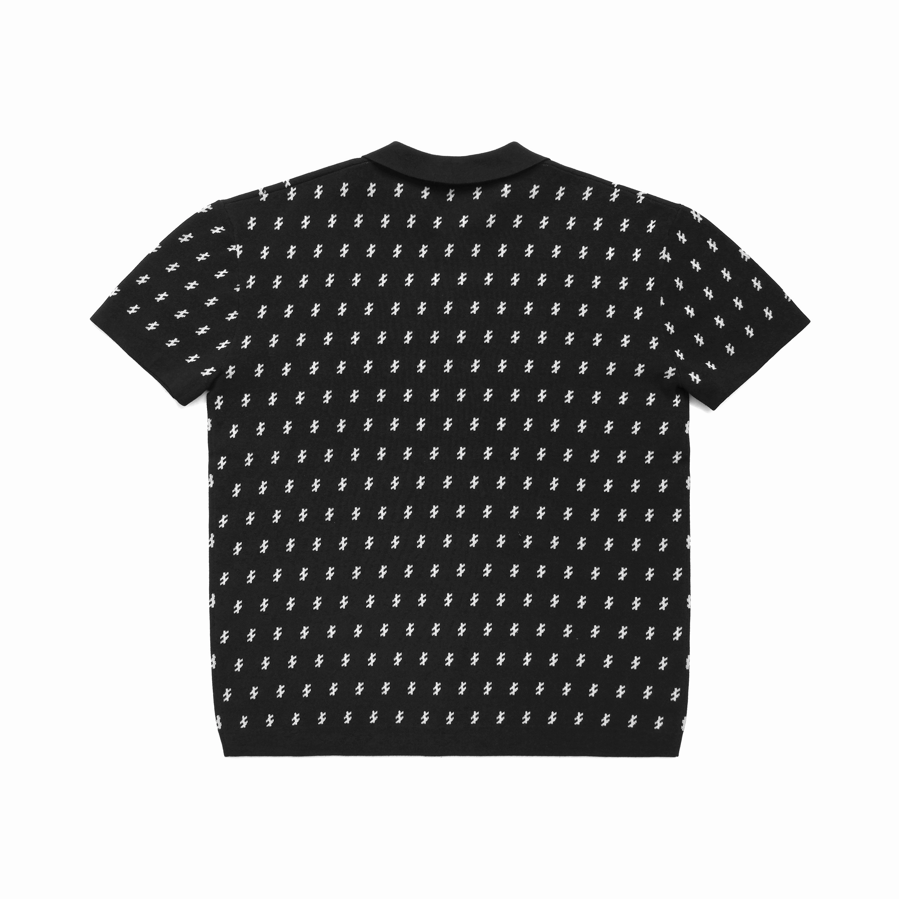 Metalwood Studio "Crossline Knit Polo" M - Black All Around Fit Thermal Regulating Fabric