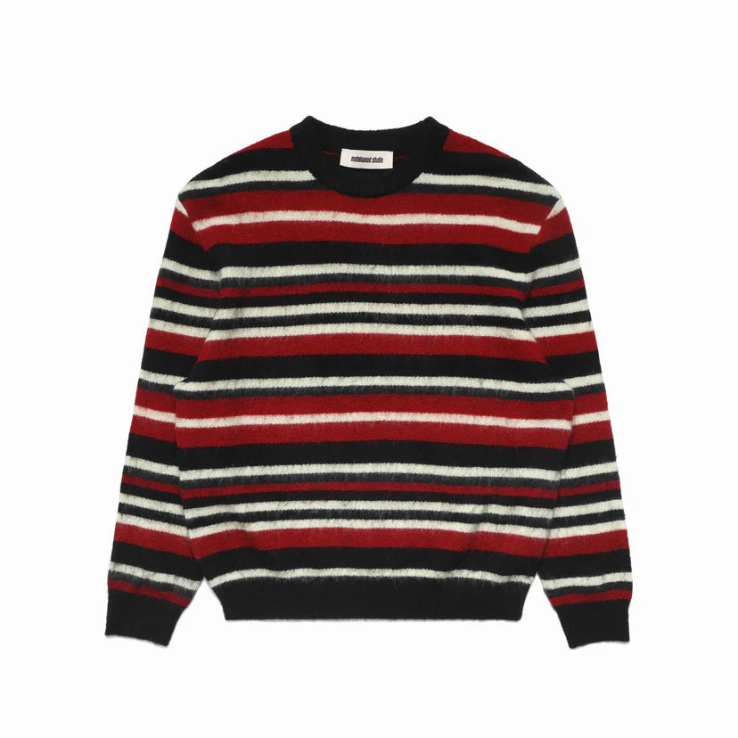 Compression Fit Engineering Metalwood Studio "Striped Mohair Knit Sweater" M - Red Stripe