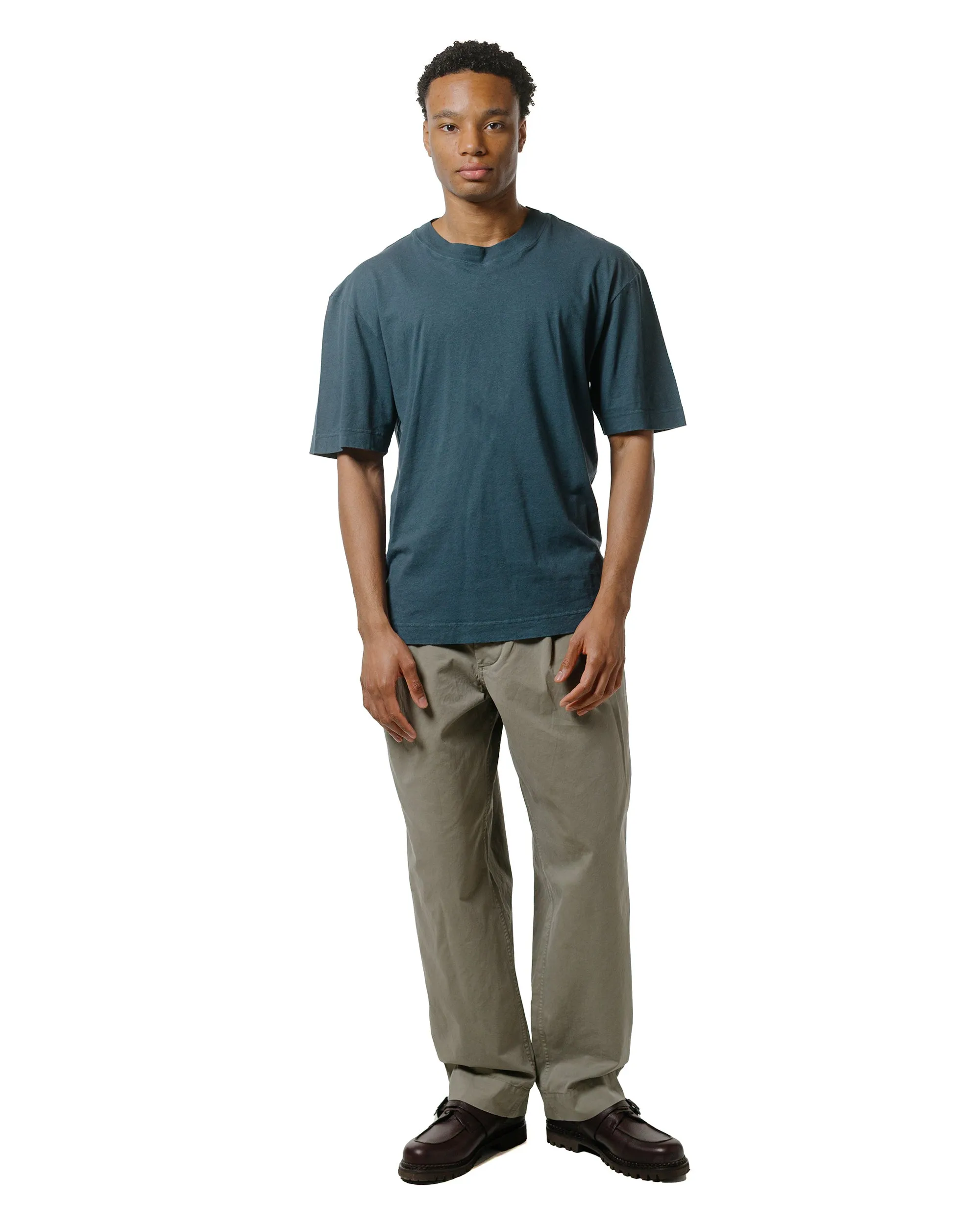 MHL Simple T-Shirt Organic Cotton Linen Jersey Mineral Blue Fashion and Comfort