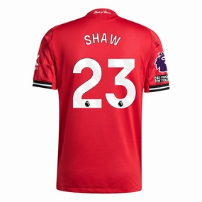 Flexible Collar Design Breathe Easy adidas Shaw Men's Manchester United Authentic Home Jersey 25/26 w/ NRFR   EPL Patch (Red)