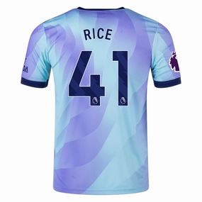 adidas Arsenal Authentic Declan Rice Third Jersey w/ EPL Patch 24/25 (Clear Aqua/Light Flash Purple) Muscle Motion Athletic Motion