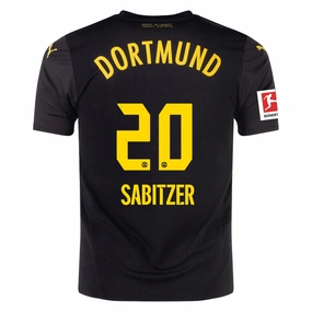 No Bulk Puma Borussia Dortmund Marcel Sabitzer Away Jersey w/ Bundesliga Patch 24/25 (Puma Black/Faster Yellow)