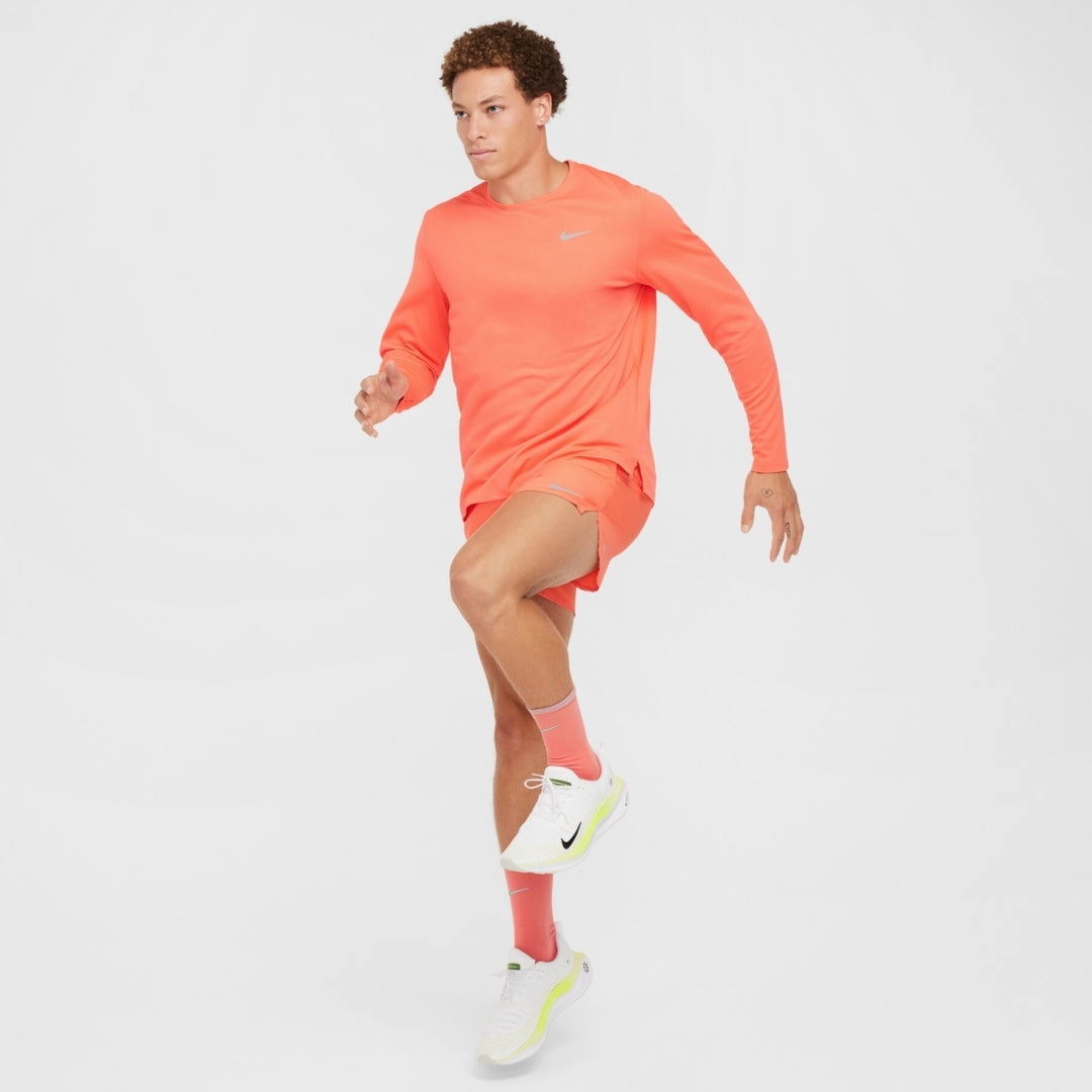 Miler Dri-FIT UV Running Long Sleeve T-shirt Functional Side Gussets Drop Shoulder Cut