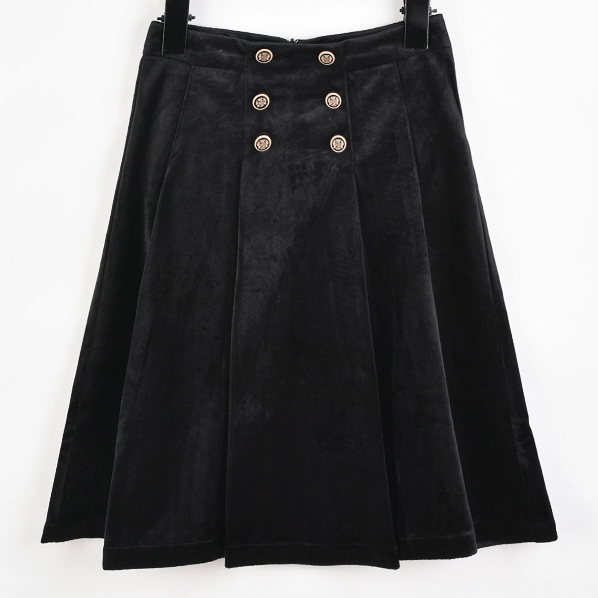 Unique Feature Miles Velvet Pleated Skirt