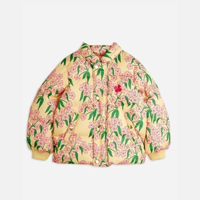Mini Rodini Alpine flowers aop hooded puffer, Yellow Ventilation System