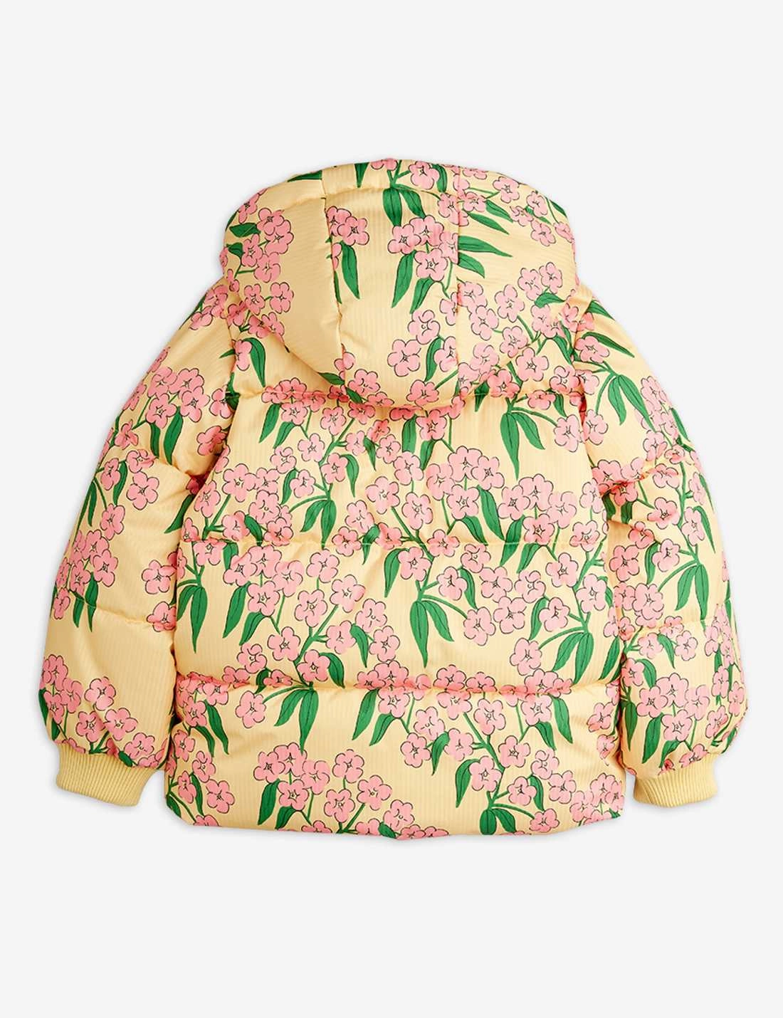 Comfy Street Piece Mini Rodini Alpine flowers aop hooded puffer, Yellow