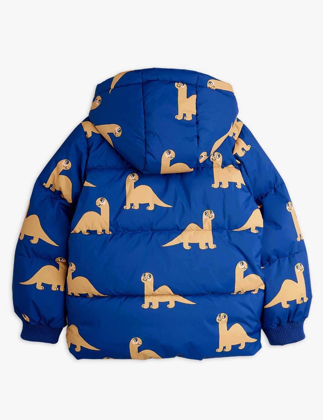 Mini Rodini Dinos aop hooded puffer, Blue Double Stitched Seams Non Restrictive Silhouette