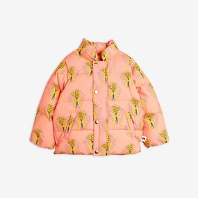 Mini Rodini Winter flowers aop city puffer jacket, Pink Easy Care Material