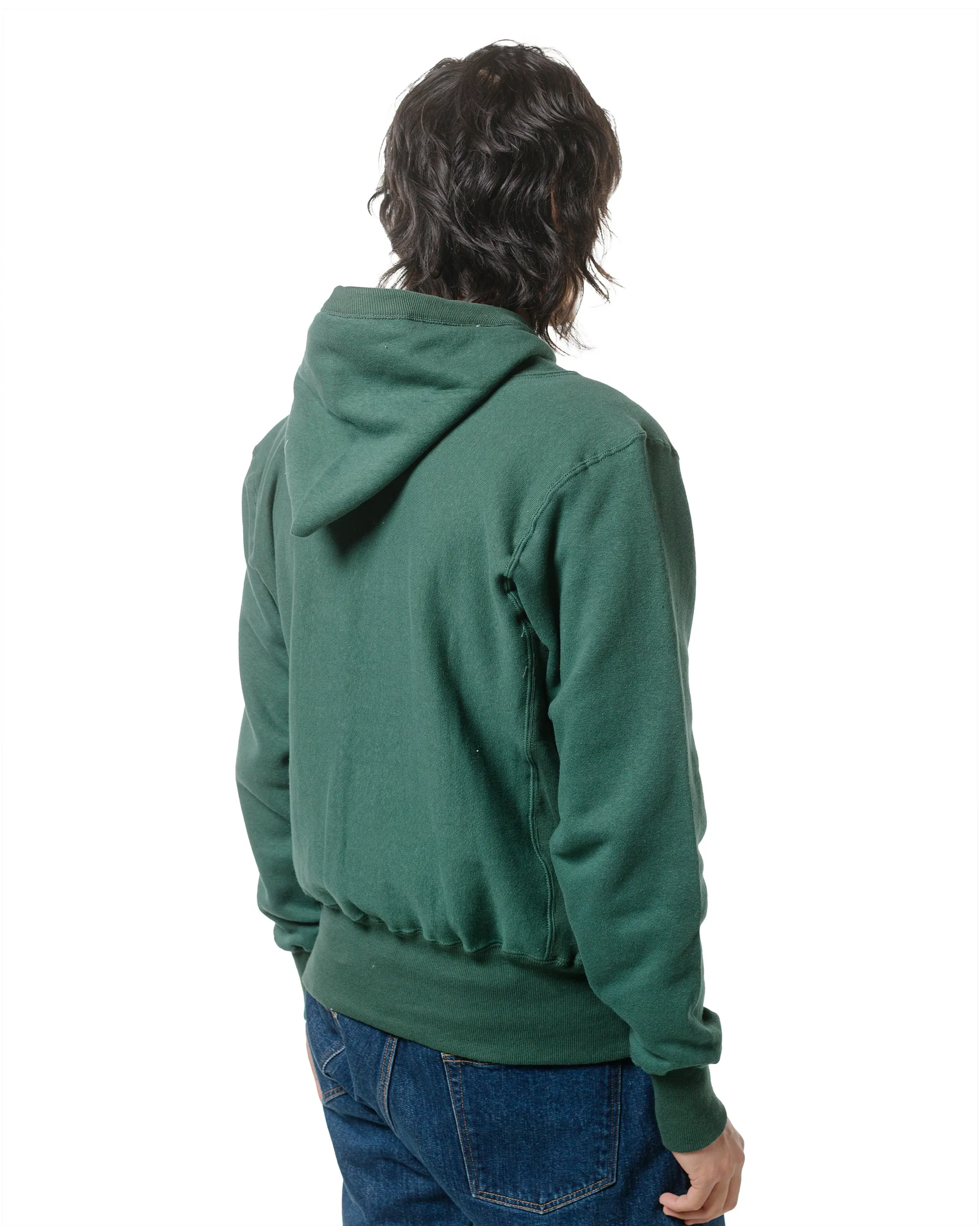 Warehouse Lot. JG-CS17 Rib-Trimmed RW Hoodie No Print Dark Green Basic Wear product sustainability impact