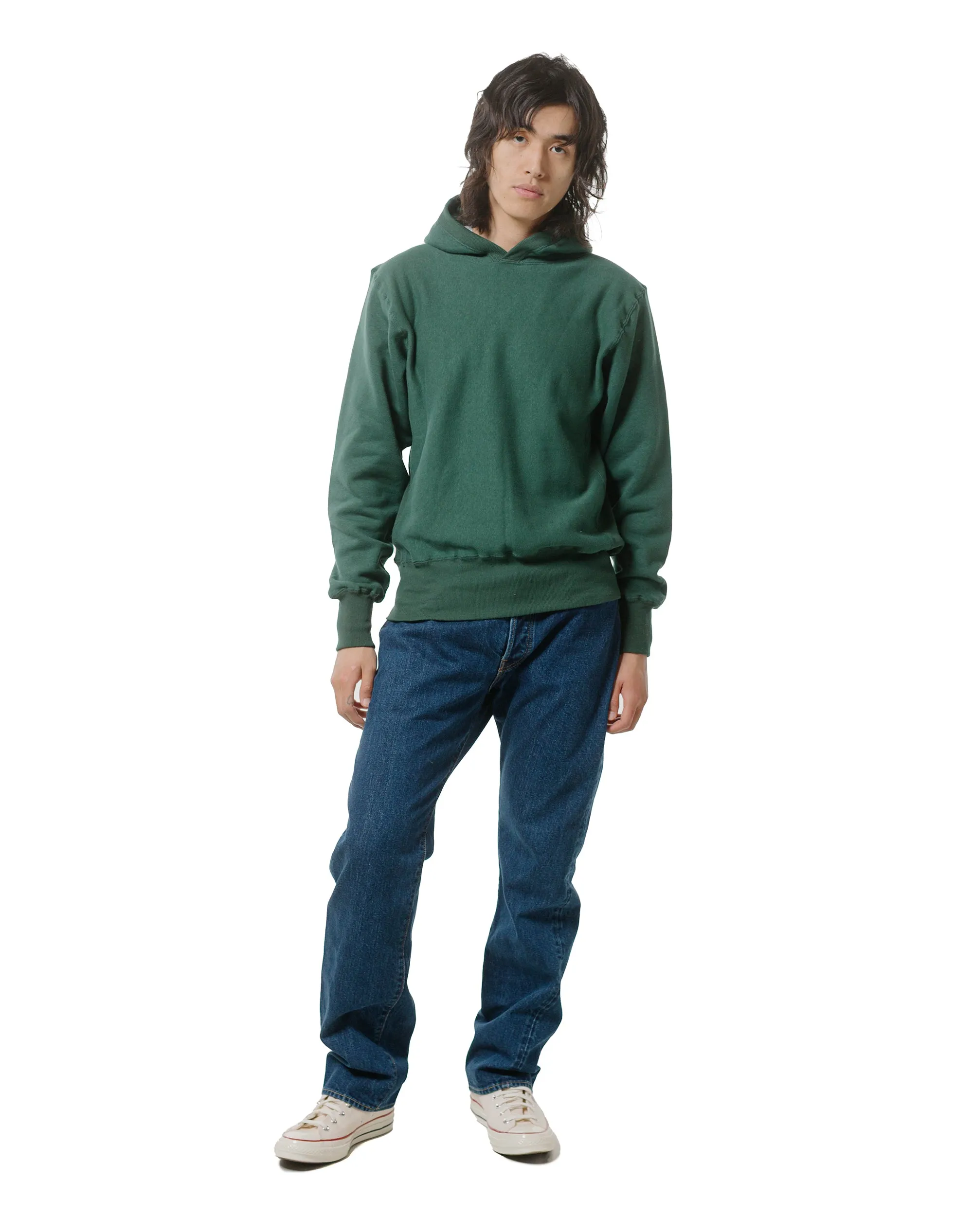 Warehouse Lot. JG-CS17 Rib-Trimmed RW Hoodie No Print Dark Green product affordable accessibility Cozy Chic