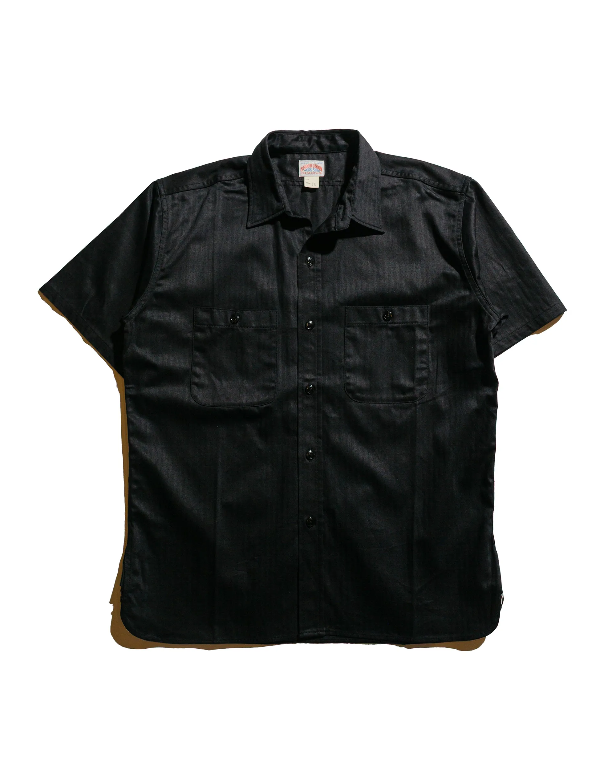The Real McCoy's MS25013 8HU HBT Work Shirt S/S Black Smooth Finish City Exploration