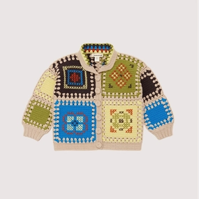 hypoallergenic material Travel Fit Misha & Puff Cross Stitch Crochet Cardigan, Patina