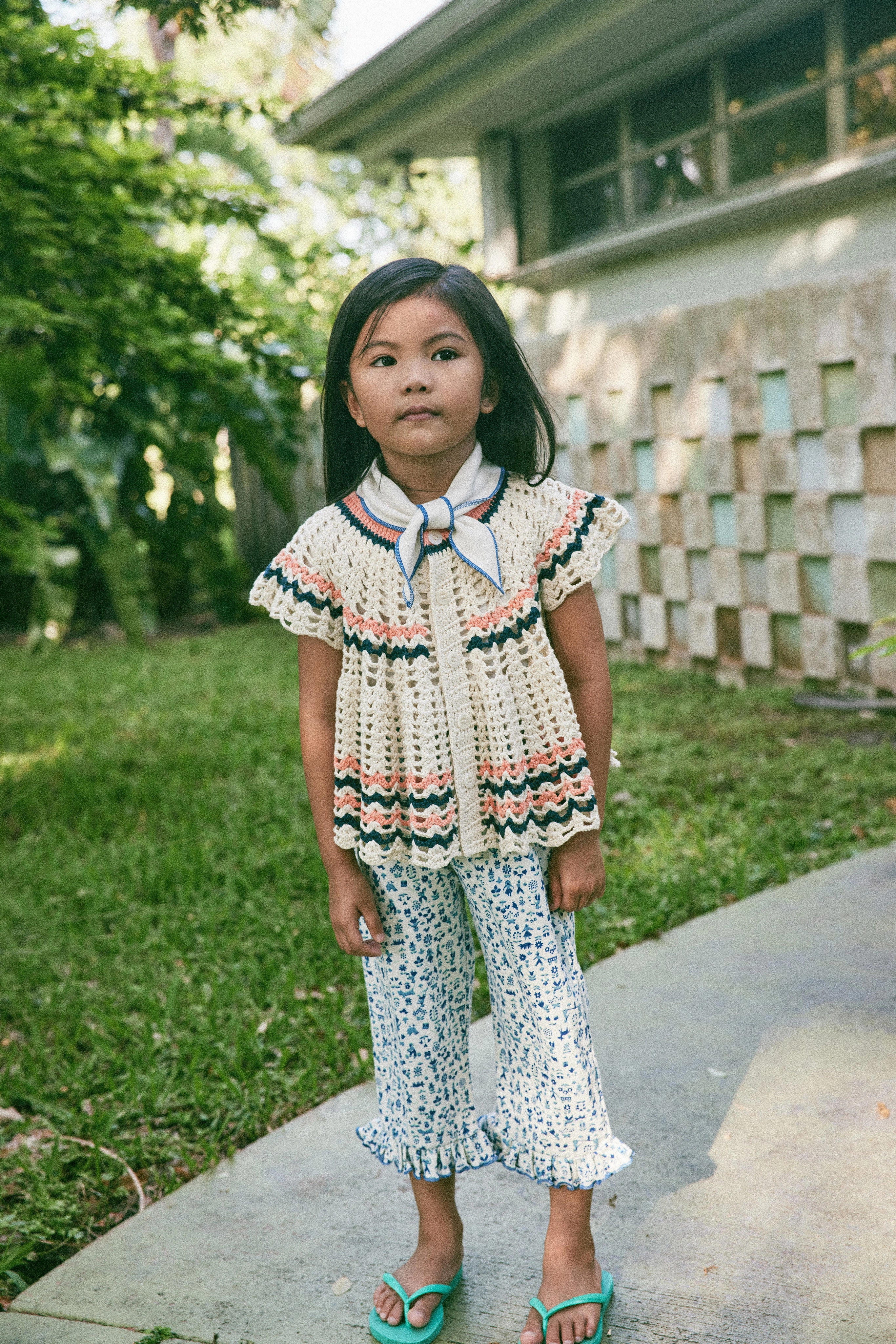 Misha & Puff Wellfleet Swing Cardigan, Marzipan No Roll Collar Technology Glow In Dark Accents