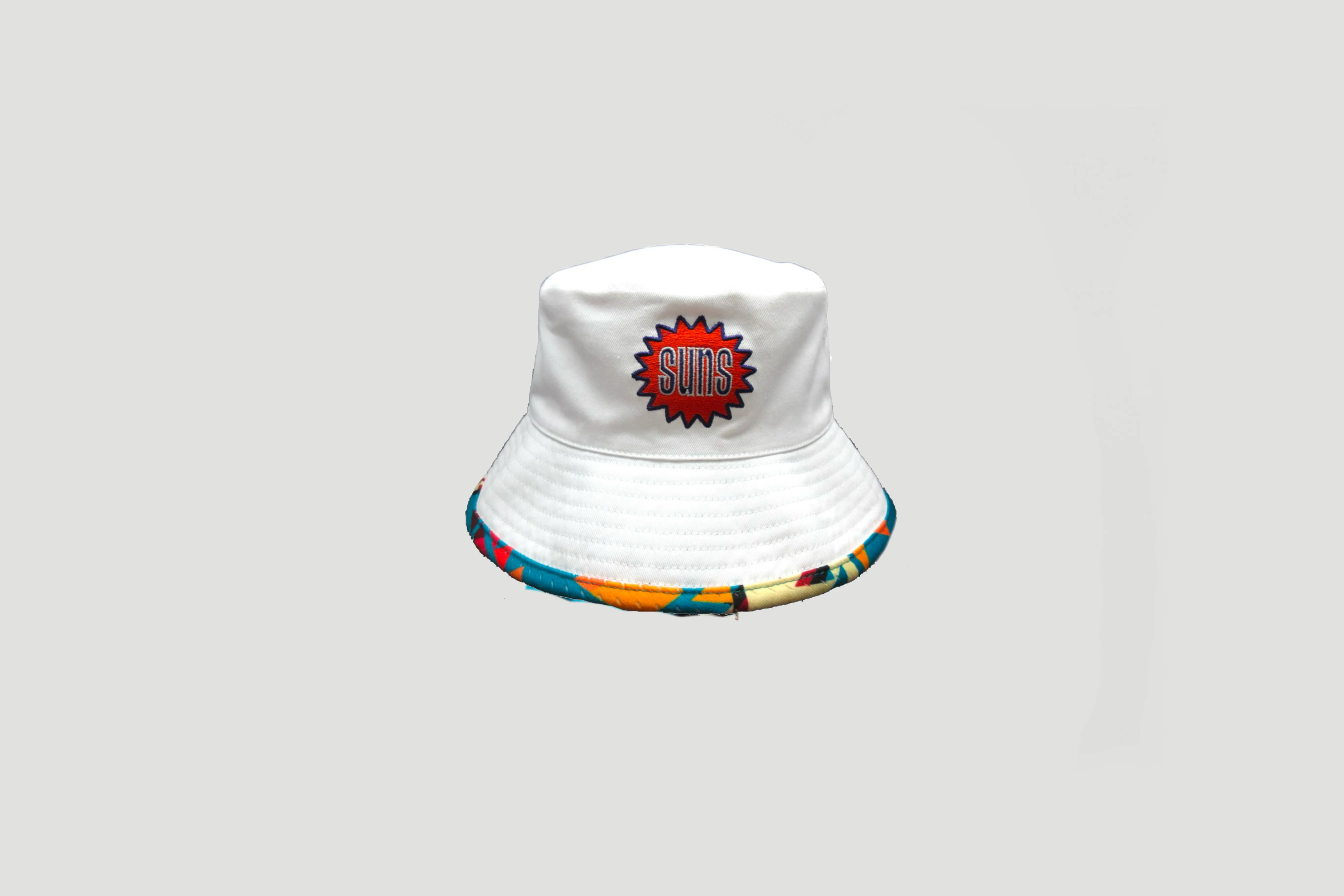 Linen Soul Mitchell & Ness x Manor "Suns Game Day Bucket Hat" M - Pattern / White