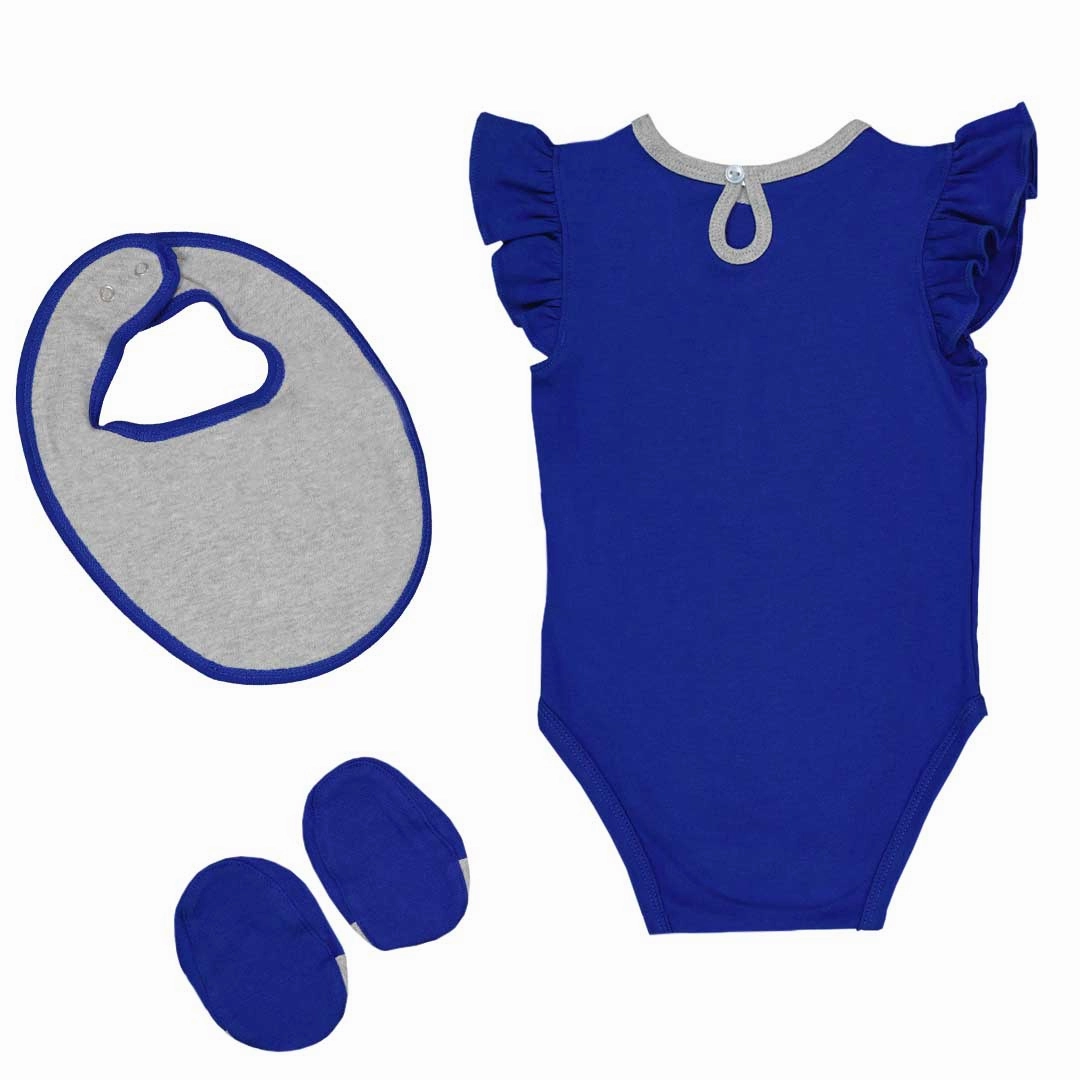 Performance Stretch Tagless Label Design MLB - Girls' (Infant) Toronto Blue Jays Love Of Baseball Creeper Set (HK3N1SCK7 TBJ)