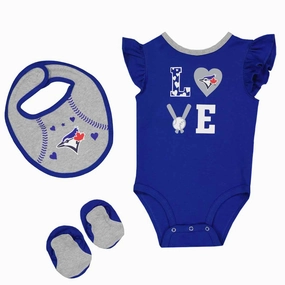 MLB - Girls' (Infant) Toronto Blue Jays Love Of Baseball Creeper Set (HK3N1SCK7 TBJ) sporty wear Laser Cut Edge