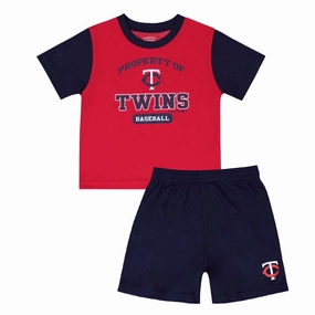 MLB - Kids' (Infant) Minnesota Twins Shorts Set (KT34FB6 05) Soft touch finish Open Weave