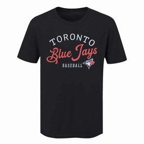 MLB - Men's Toronto Blue Jays Power Move T-Shirt (XVML0HGMSC3A1PB 00BLK) Functional Performance Recycled Polyester Blend