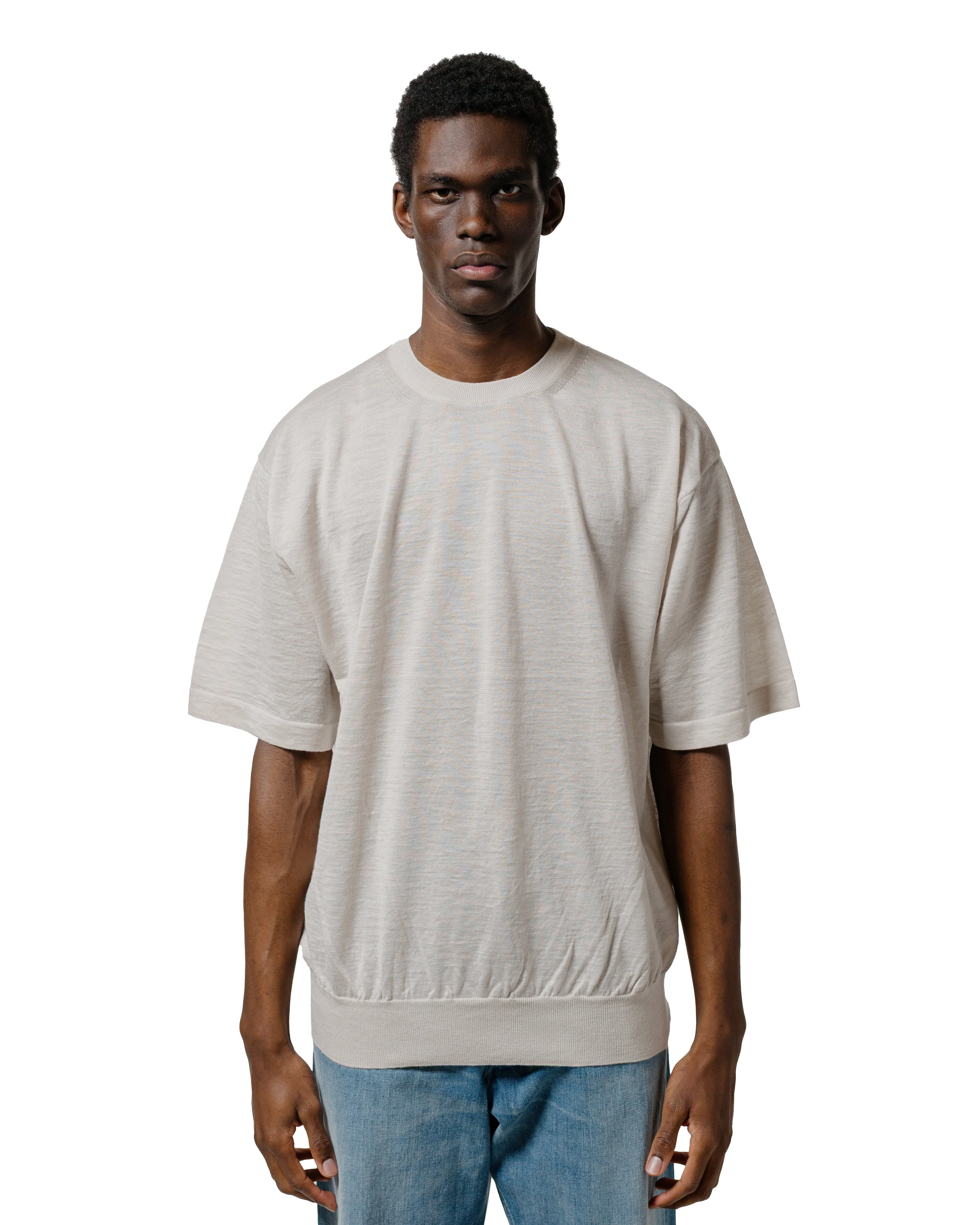Batoner Choma Crew Neck S/S Ivory Classic Chic Mesh Lining