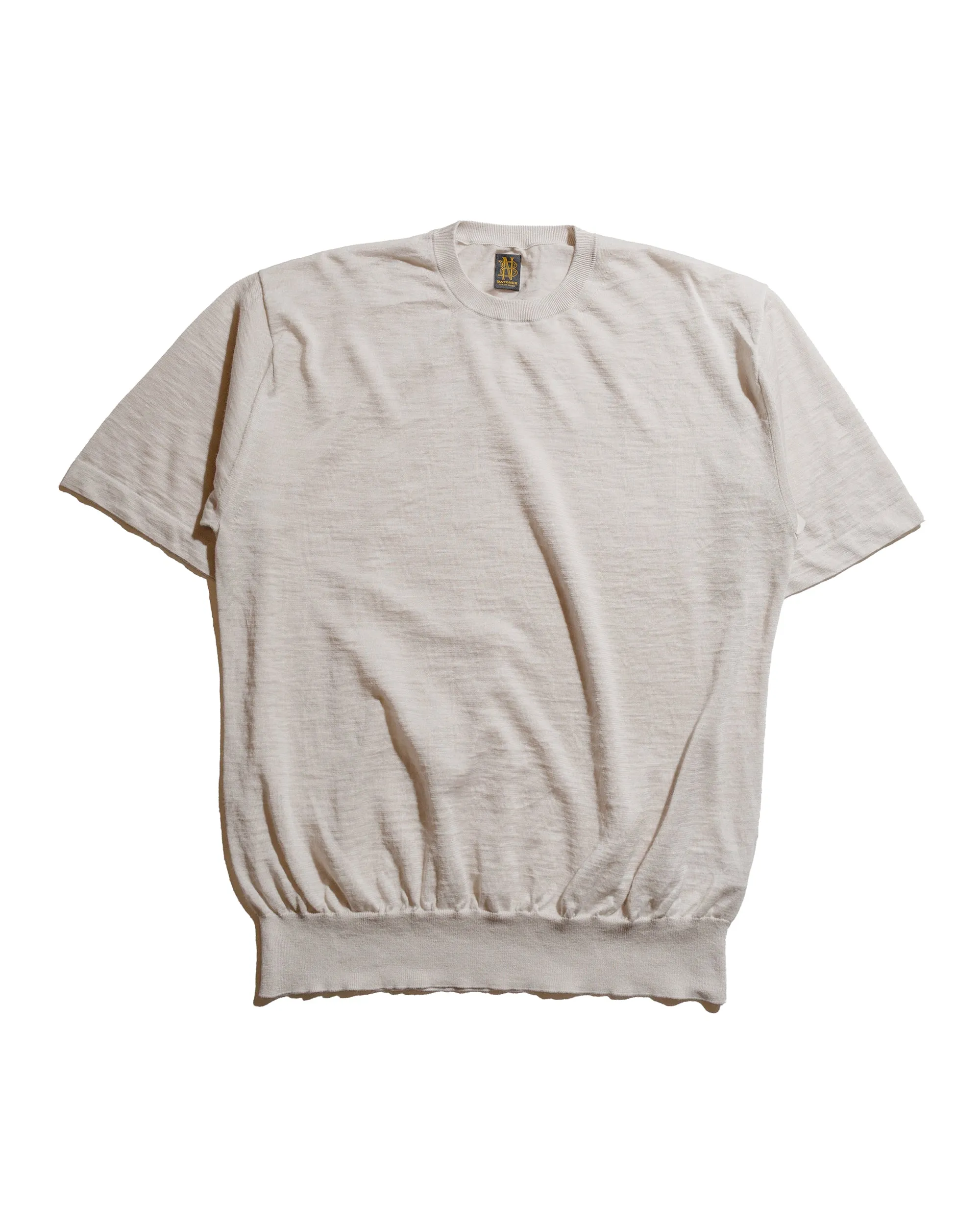 Batoner Choma Crew Neck S/S Ivory V neck