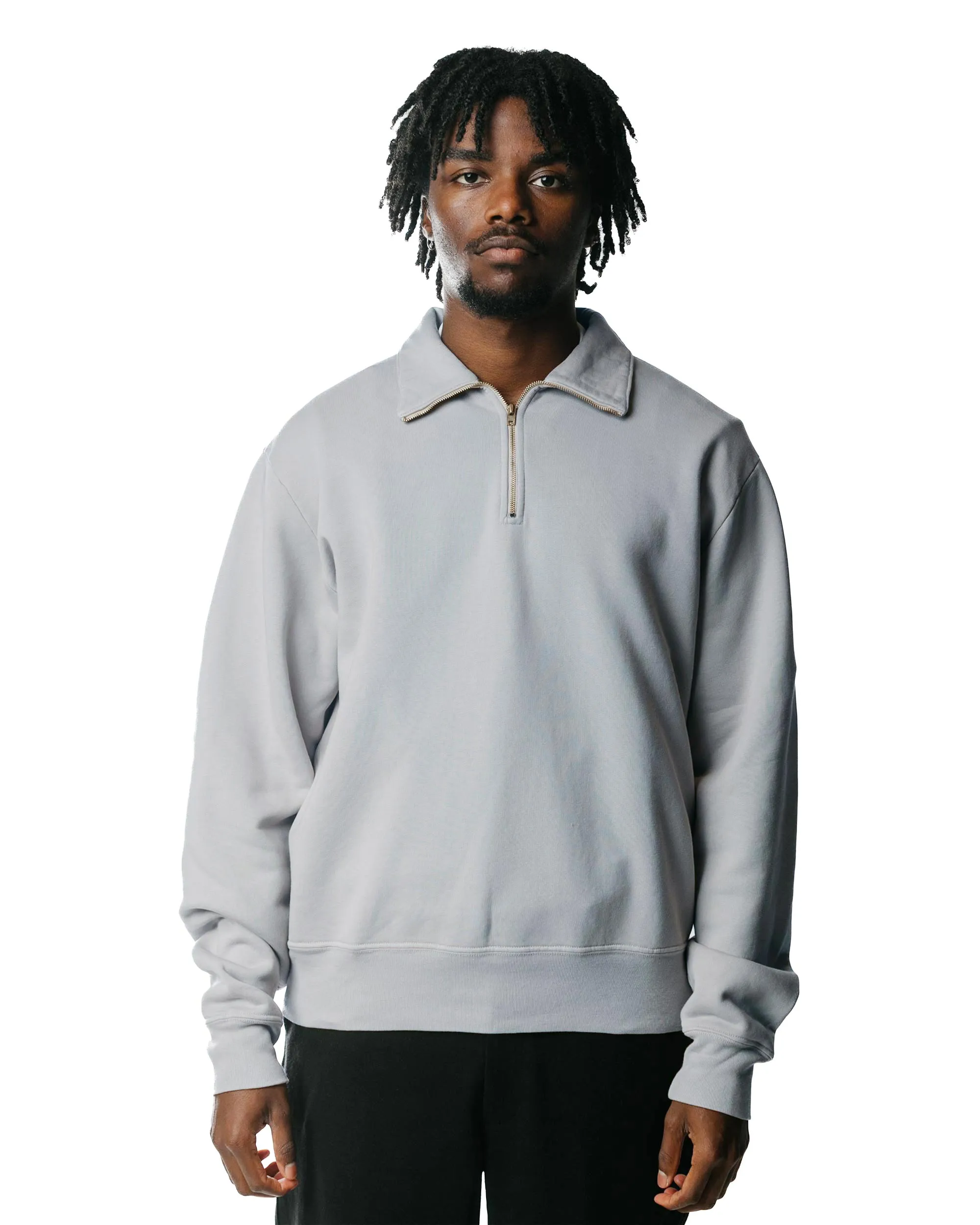 Lady White Co. Quarter Zip Sweatshirt Foggy Blue Relaxed Style