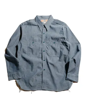 Edgy Fashion The Real McCoy's MS25003 U.S. Navy Chambray Shirt L/S (Modify) Light Blue