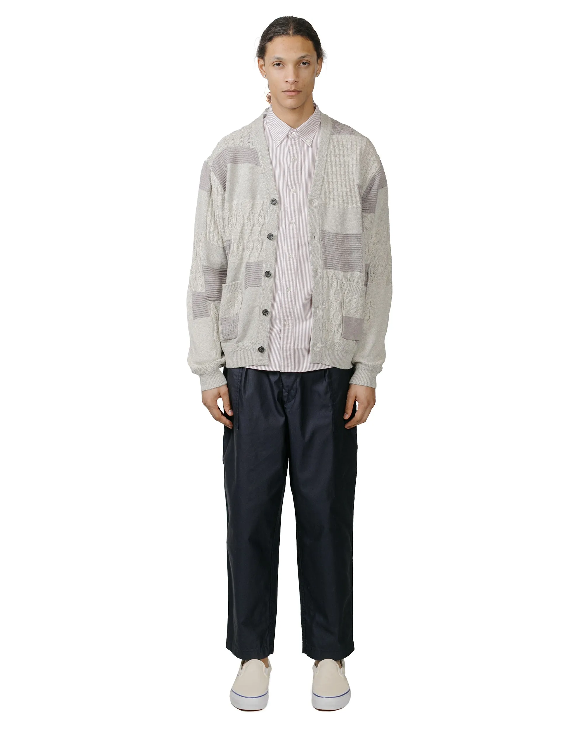 Beams Plus Cardigan Patchwork Like Jacquard Grey product party ready excitement Basic Hoodie