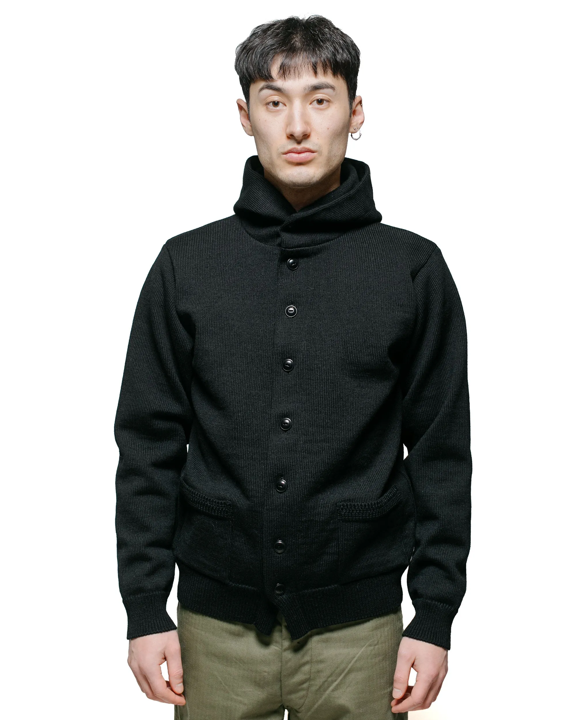 The Real McCoy's MC23107 30s Hooded Knit Sweater Black Bow Accents product low end affordability