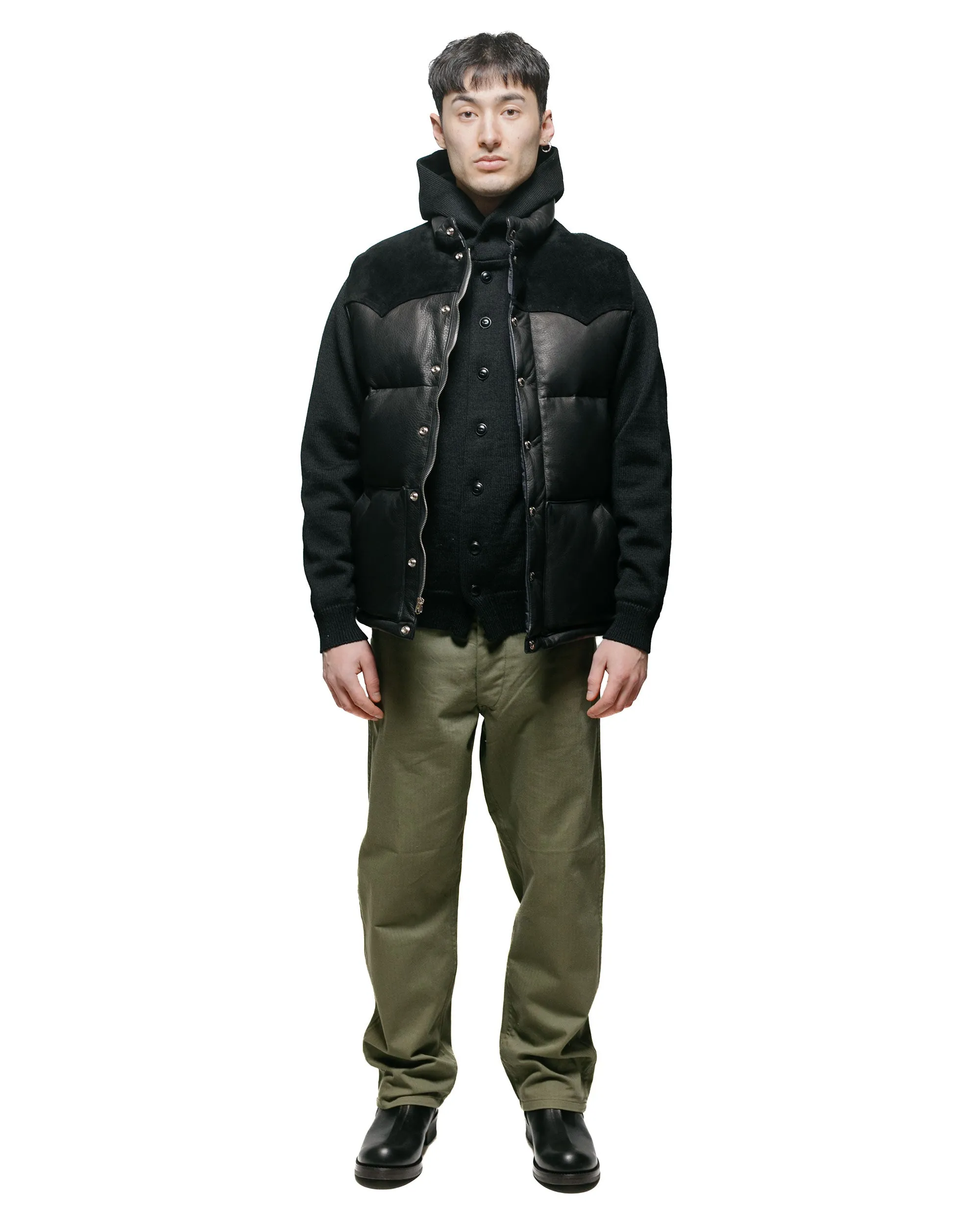 The Real McCoy's MC23107 30s Hooded Knit Sweater Black Everyday Comforts product metallic glamour