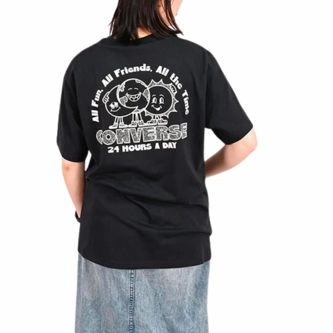 Breathable Cotton Fabric Relax Comfort Style Converse Earth Moon Sun Ss Tee