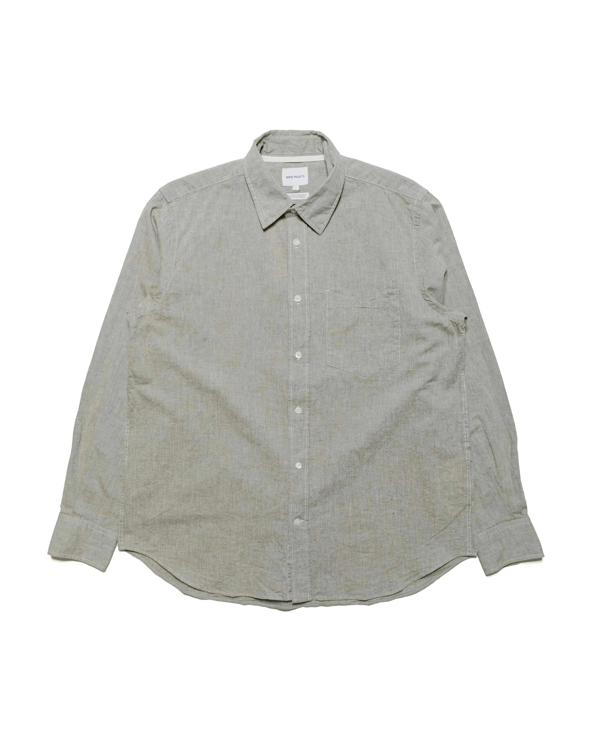 Bold colors Eco-Friendly Fabric Norse Projects Algot Relaxed Cotton Linen Shirt Ivy Green