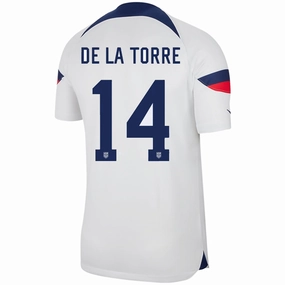 Sporty Appeal Smooth Lock Stitching Nike United States Authentic Match Luca De La Torre Home Jersey 22/23 (White/Loyal Blue)