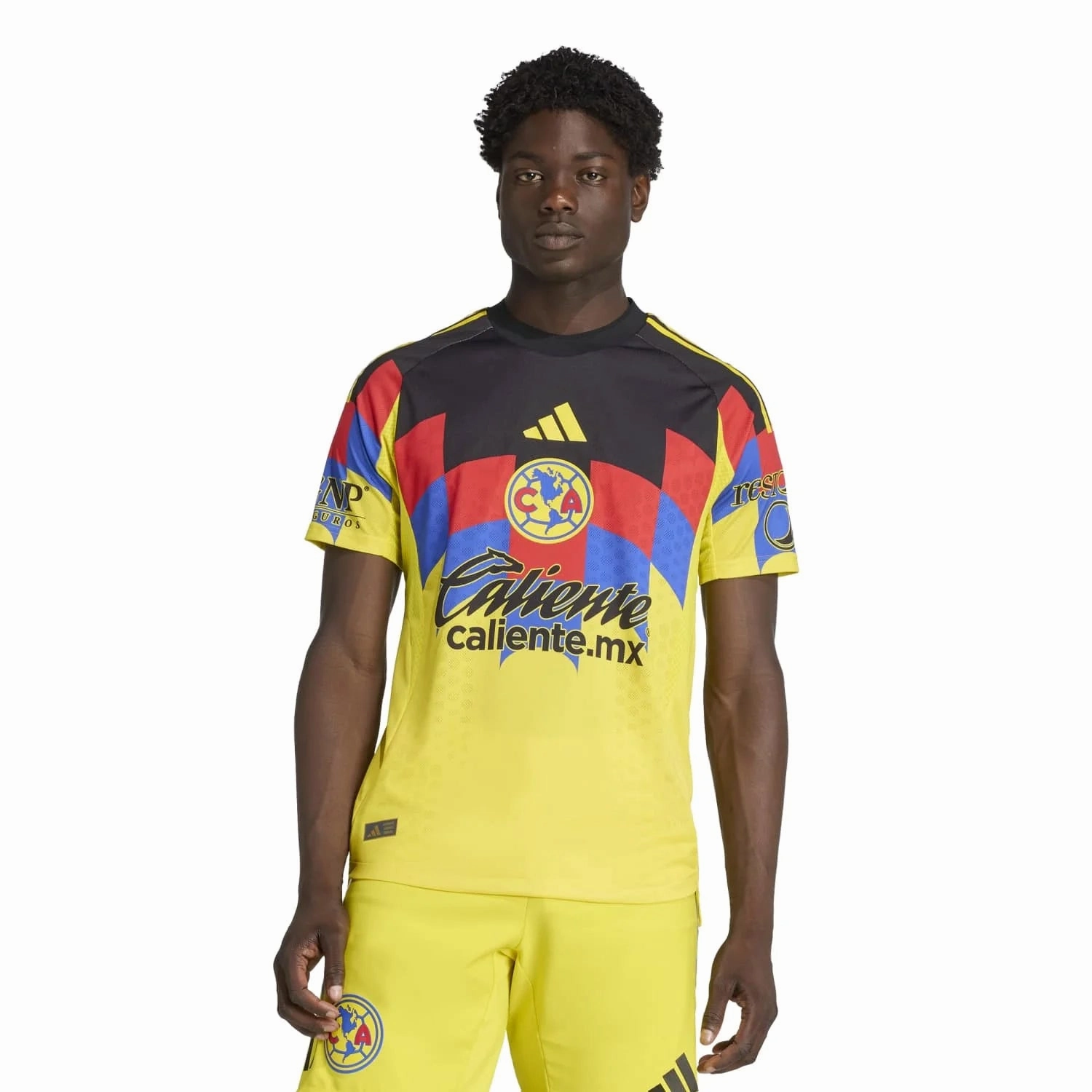 Light Reflective Trim Accent adidas Henry Men's Club America 25/26 Authentic Home Jersey (Yellow)