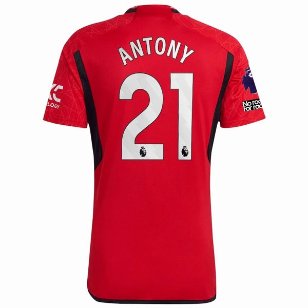 Weekend Wear adidas Manchester United Antony Home Jersey 23/24 w/ EPL   No Room For Racism Patches (Team College Red)
