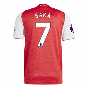 adidas Bukayo Saka Arsenal FC Authentic Home Jersey 25/26 w/ EPL Patch (Better Scarlet/White Lightweight Design