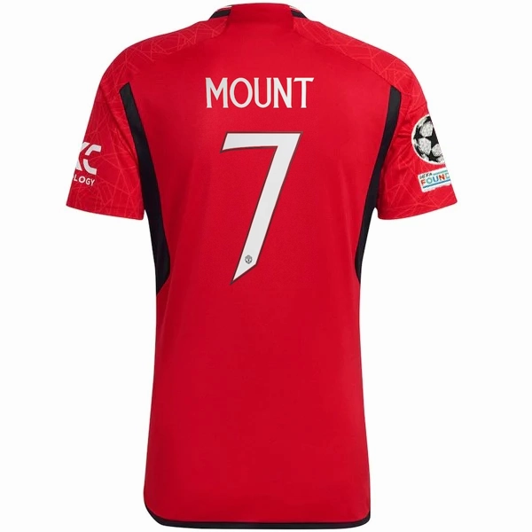 Thermoregulating Fabric adidas Manchester United Mason Mount Home Jersey 23/24 w/ Champions League Patches (Team College Red)