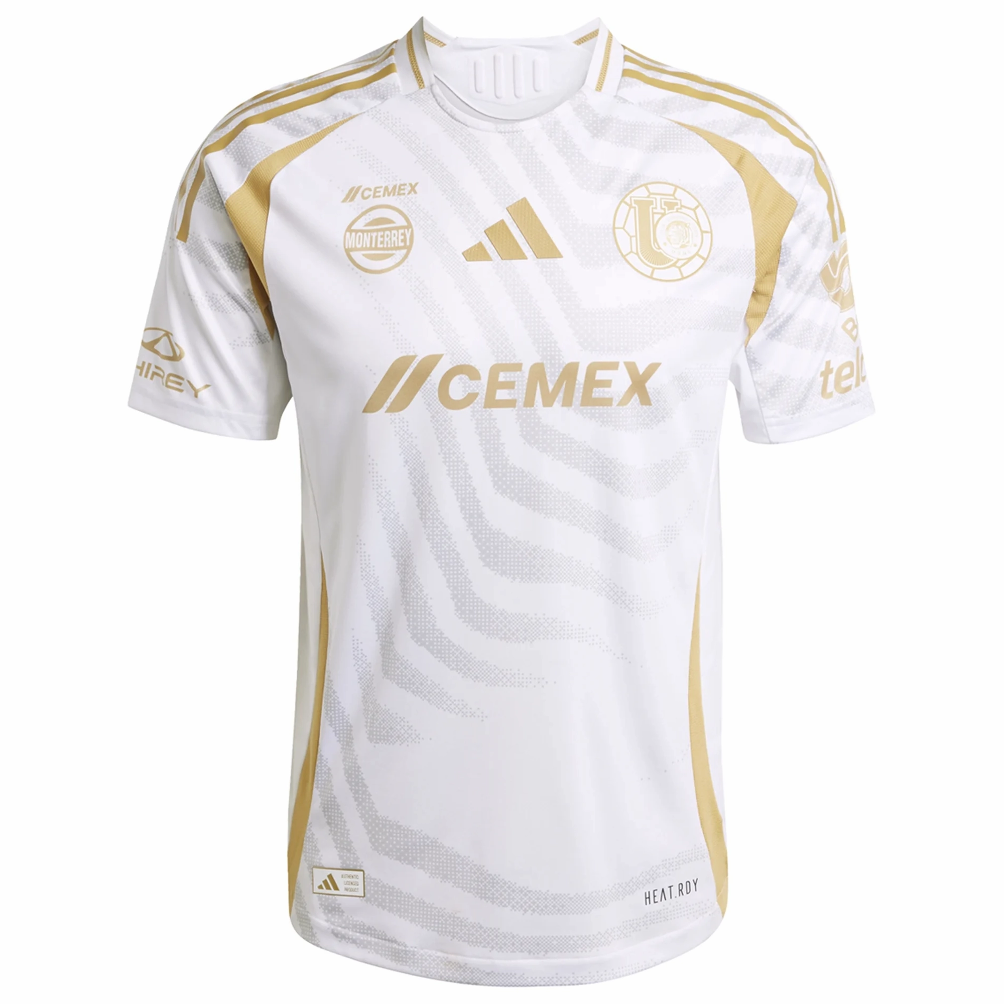 adidas Tigres Authentic Third Jersey 24/25 (White/Gold) Peak Comfort Stretch Fit Fabric