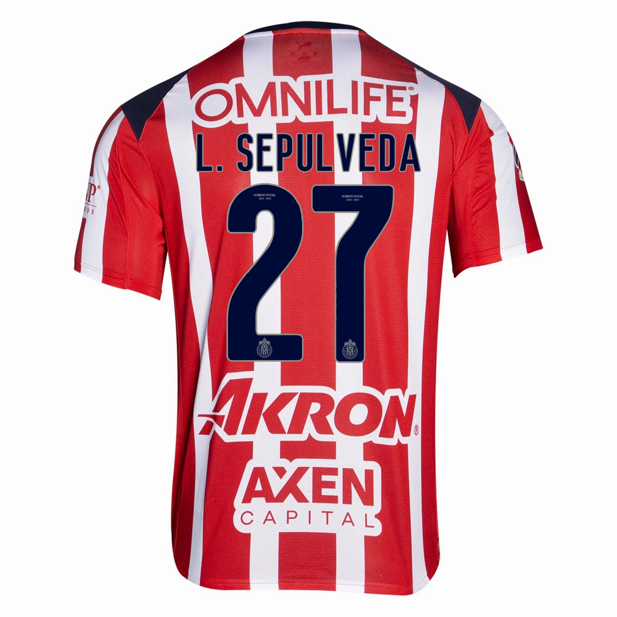 Puma Leonardo Sepulveda Men's Chivas De Guadalajara Home Jersey 25/26 (Puma Red/White) Compression Fit Technology Sleek Comfort